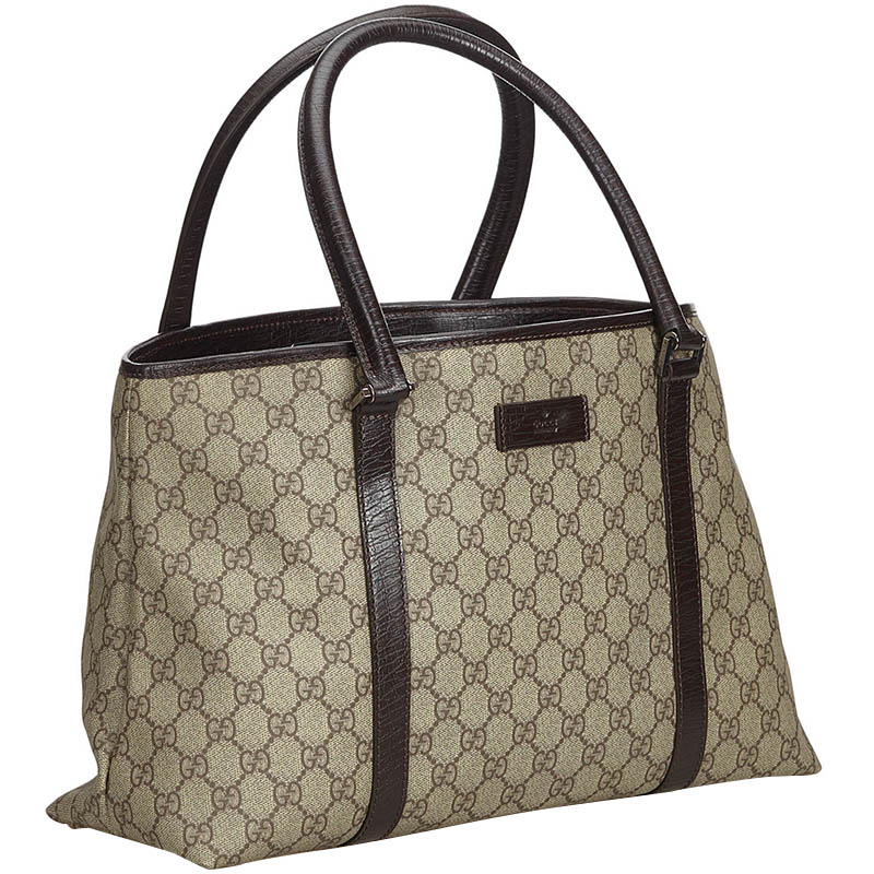 

Gucci Brown GG PVC Tote Bag, Beige