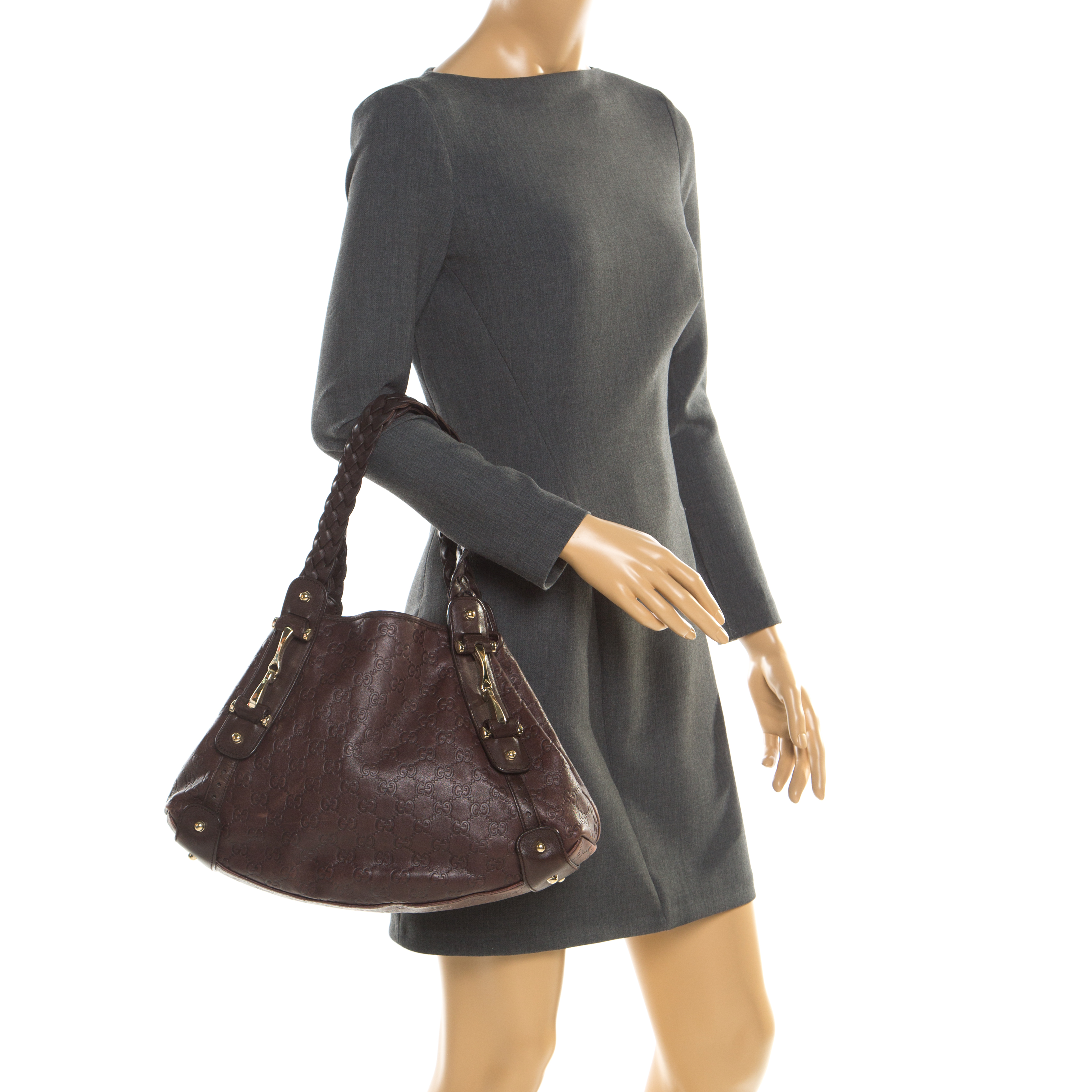 

Gucci Dark Brown Guccissima Leather Medium Pelham Hobo
