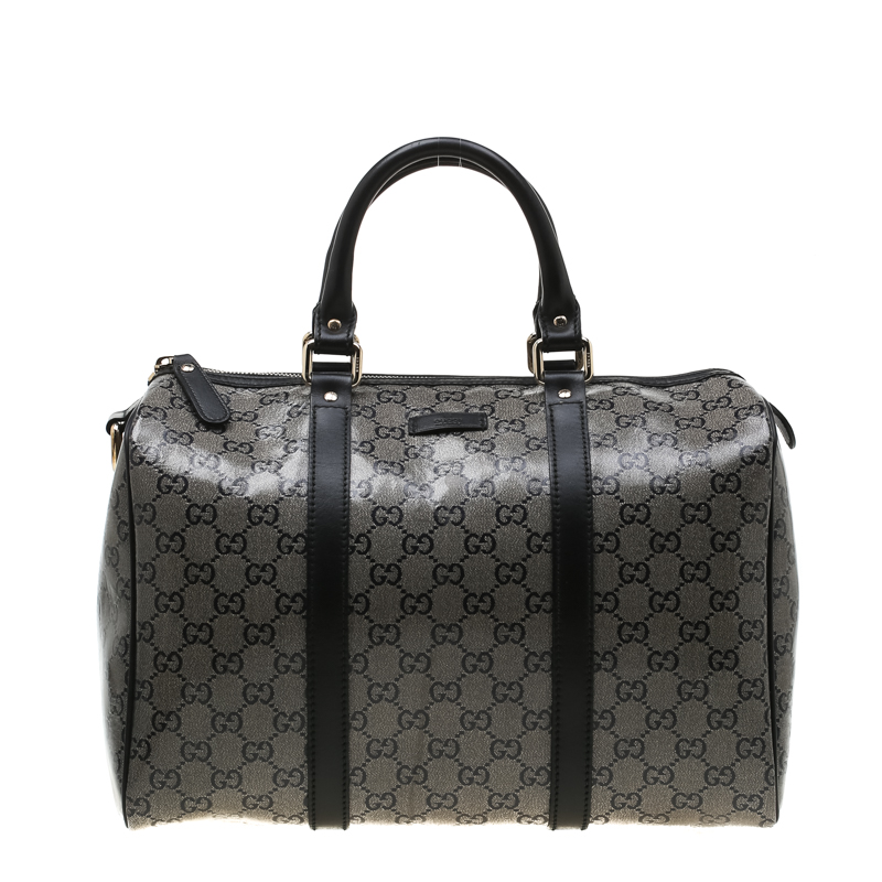 Gucci Grey/Black GG Crystal Canvas Medium Joy Boston Bag Gucci | TLC