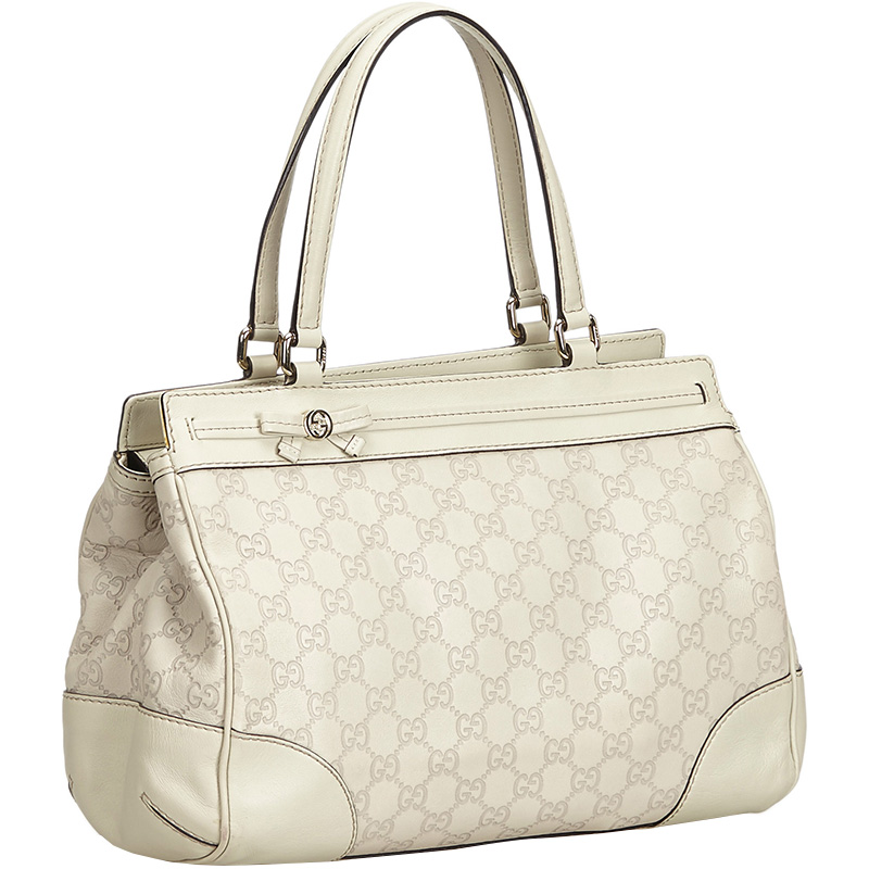 

Gucci Ivory Guccissima Leather Mayfair Tote Bag, Cream