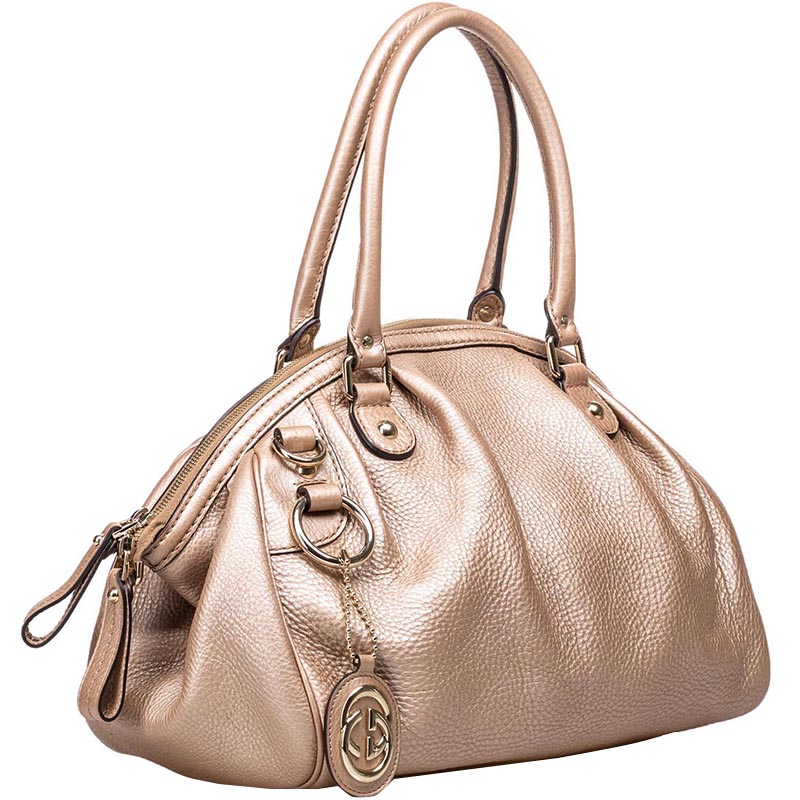 

Gucci Brown/Gold Leather Sukey Hobo Bag