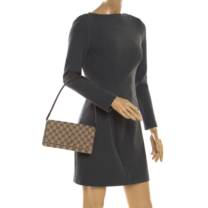 

Gucci Beige/Brown GG Canvas Pochette Bag