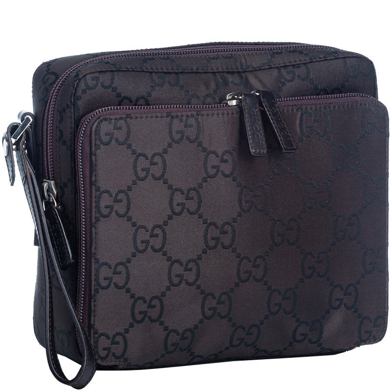 

Gucci Brown GG Jacquard Clutch Bag