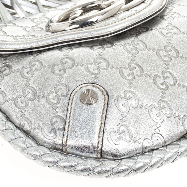 Small shoulder bag  Metallic silver leather – mariamaleta