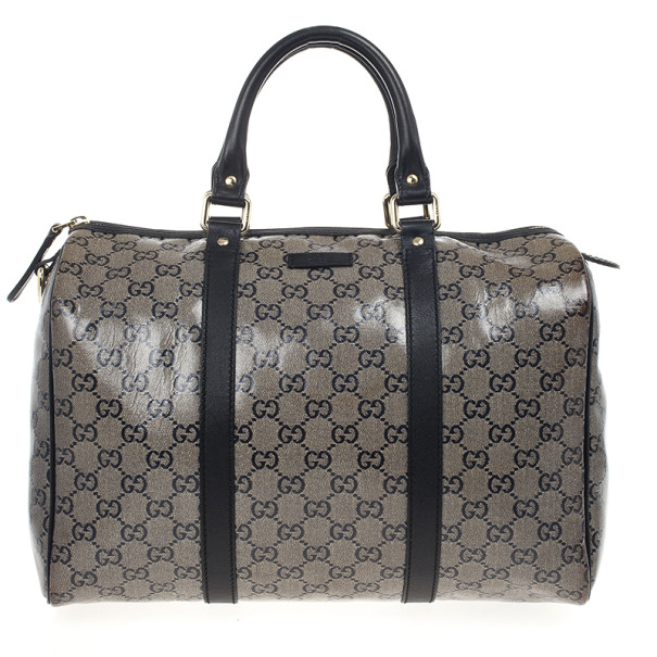 مملوكة مسبقًا Gucci Grey Crystal Lame Joy Boston Satchel