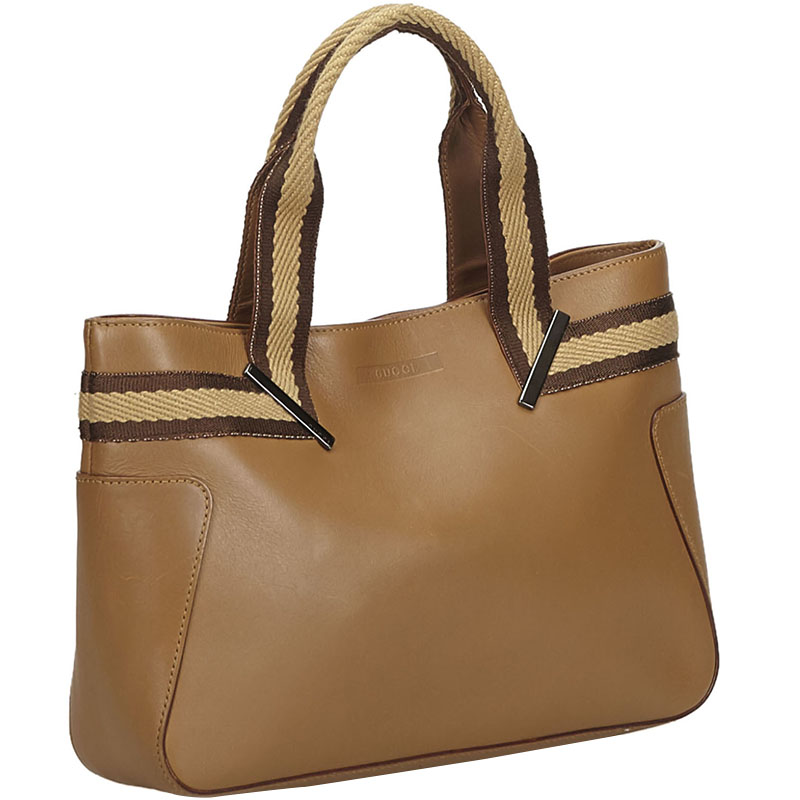 

Gucci Light Brown Leather Tote Bag