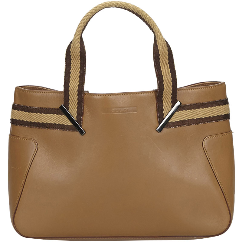 gucci tan leather handbag