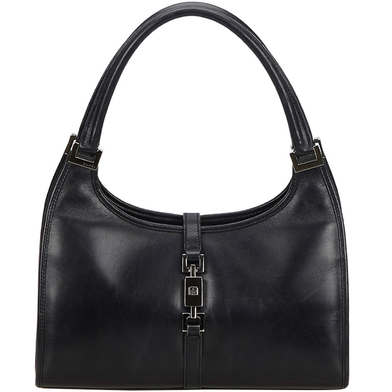gucci black leather shoulder bag