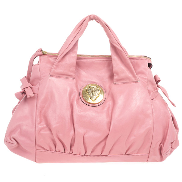 Pre Owned Gucci Pink Leather ‘Hysteria’ Large Tote