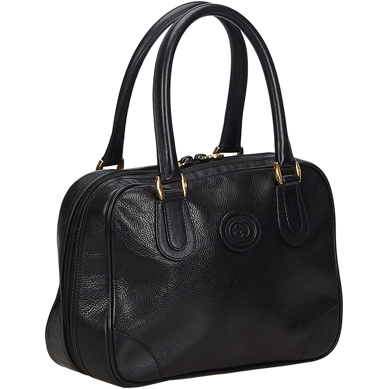 

Gucci Black Leather Vintage Top Handle Bag