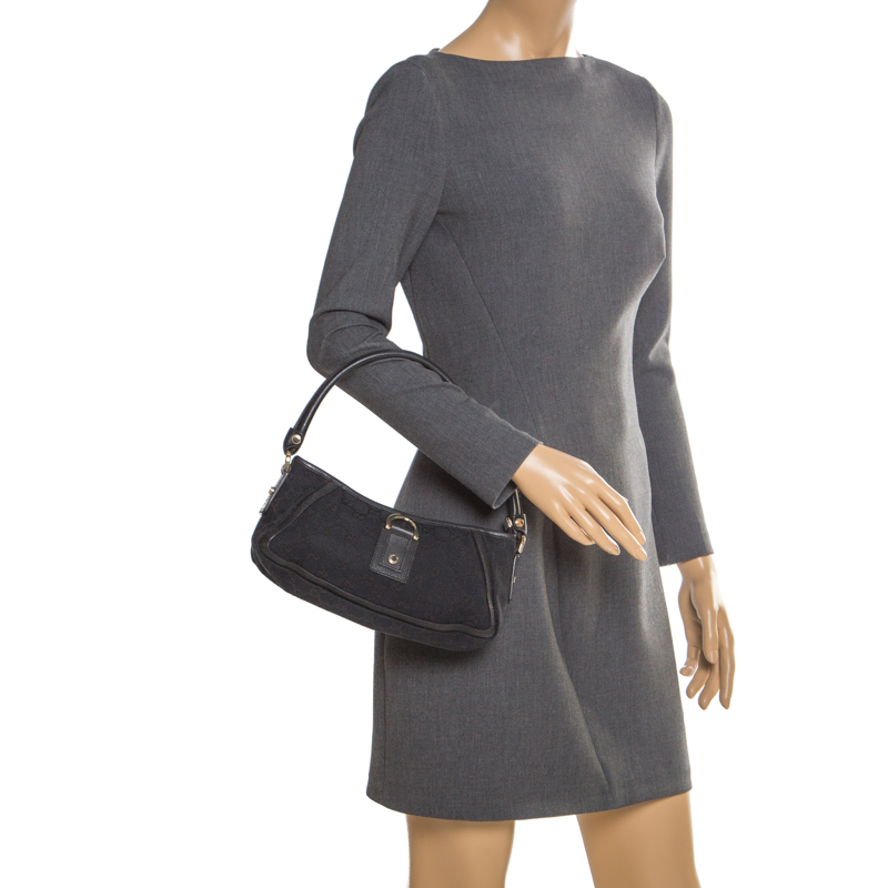 

Gucci Black GG Canvas and Leather  Abbey Shoulder Bag