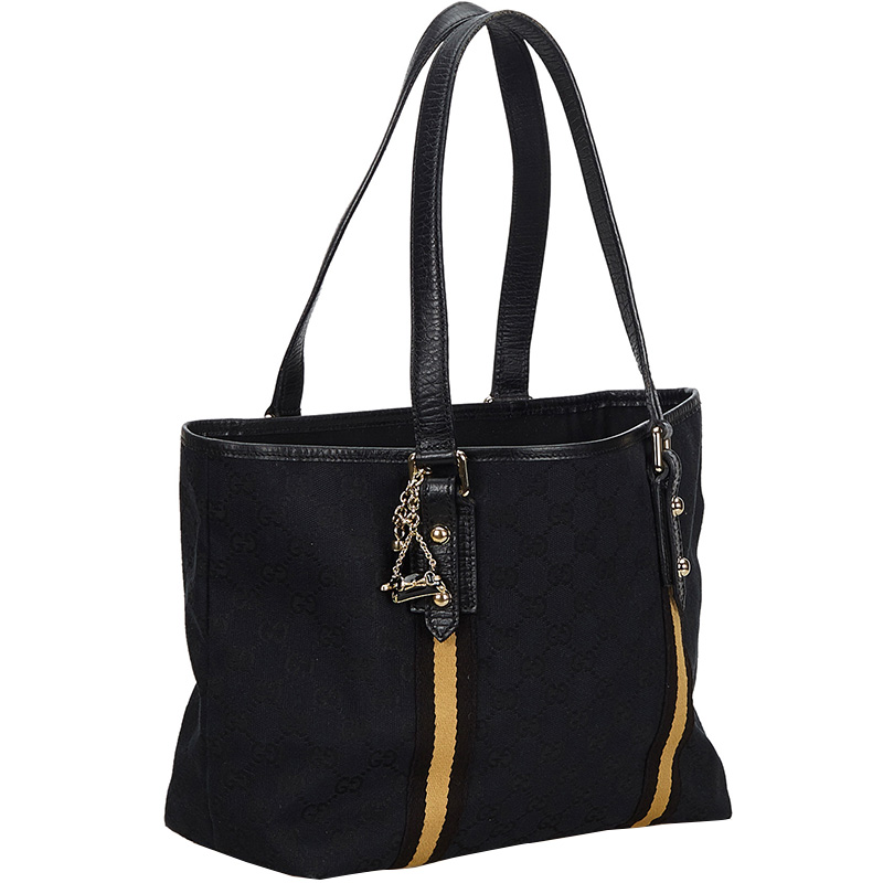 

Gucci Black GG Canvas and Leather Jolicoeur Tote