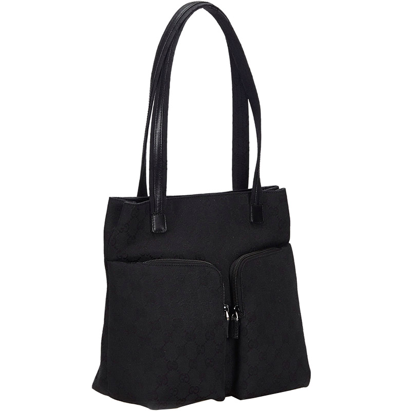 

Gucci Black GG Canvas Tote Bag