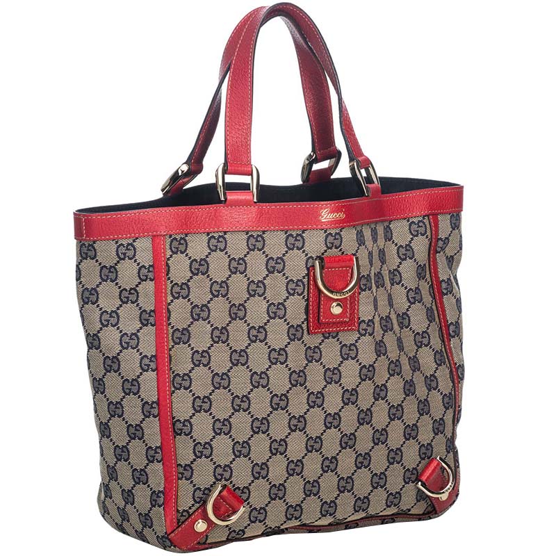 

Gucci Bicolor Jacquard GG Abbey Tote Bag, Beige