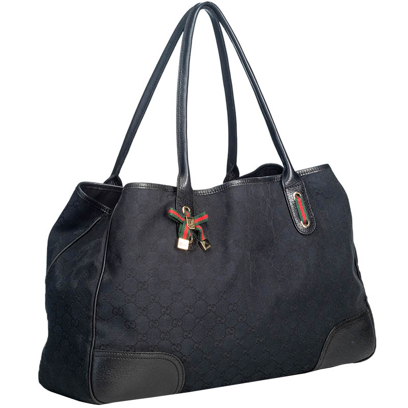 

Gucci Black Canvas/Leather GG Princy Tote Bag