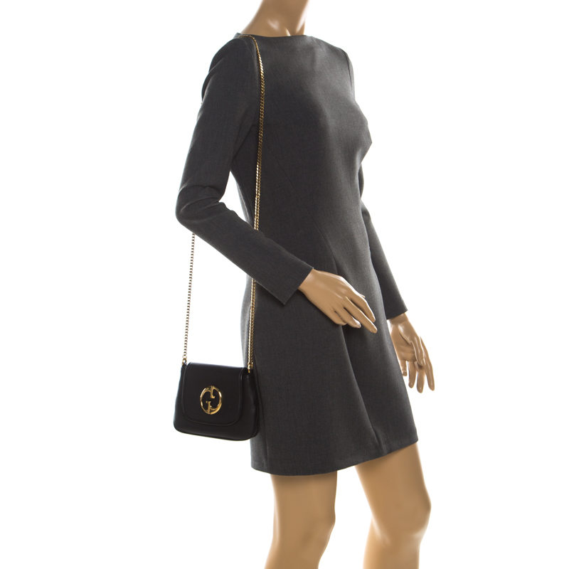 

Gucci Black Leather Small 1973 Shoulder Bag