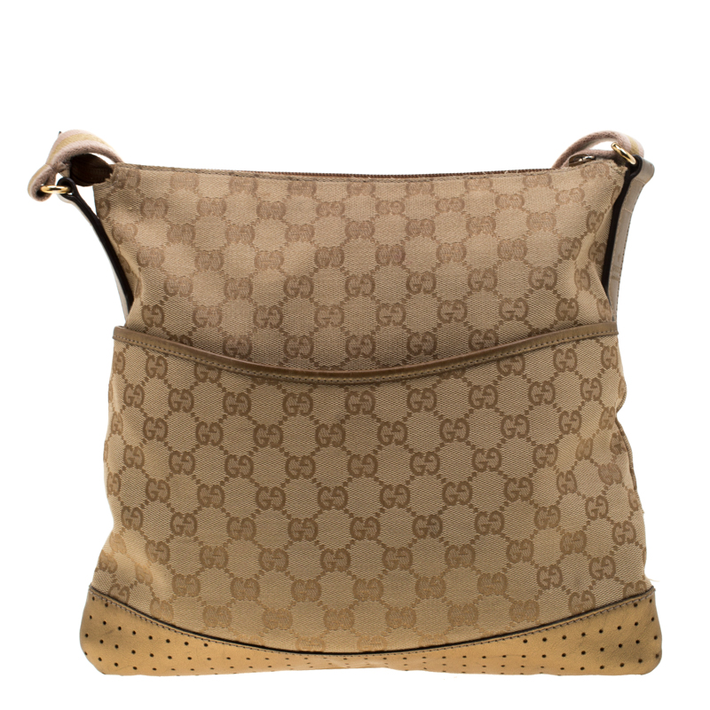 Gucci GG Monogram and Gold Perforated Leather Crossbody Bag Gucci | TLC