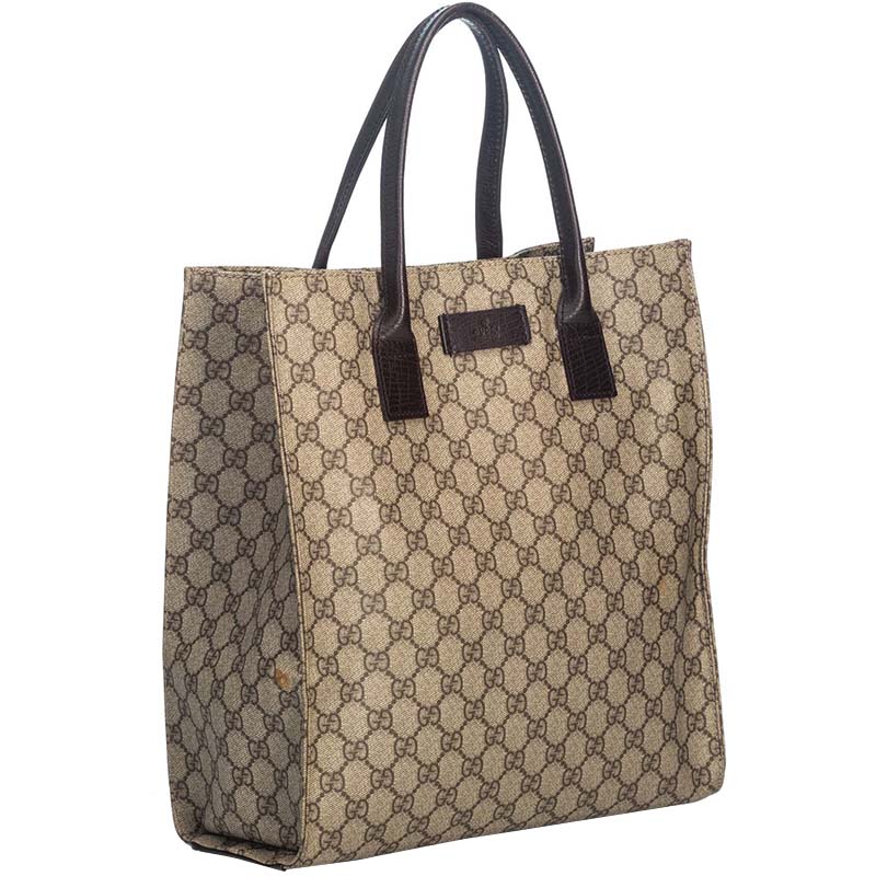 

Gucci Brown/ Beige GG Supreme Coated Canvas Tote Bag