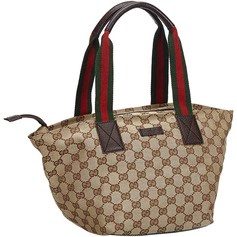 

Gucci Brown GG Web Canvas Shoulder Bag
