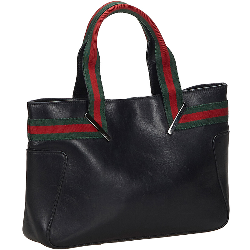 

Gucci Black Web Leather Handbag