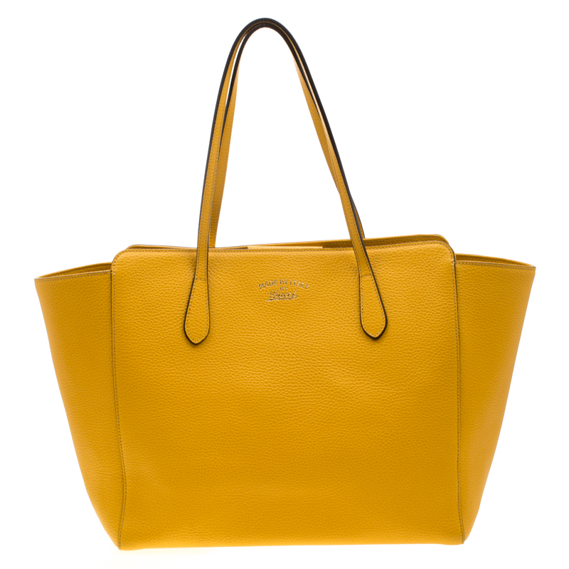 مملوكة مسبقًا حقيبة يد غوتشي شوبر سوينغ كبيرة جلد مسطردة