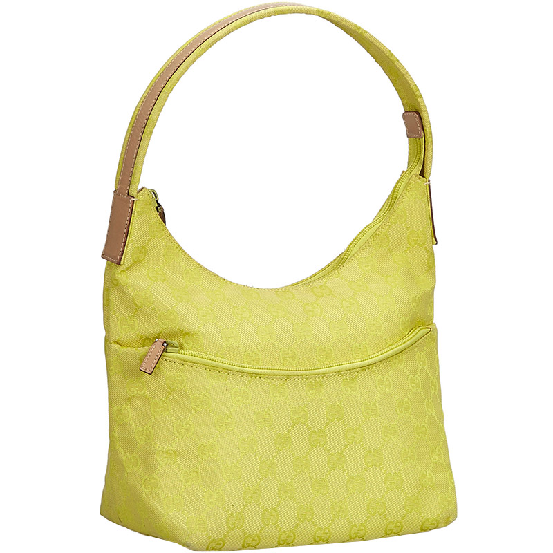 

Gucci Yellow GG Jacquard Hobo Bag