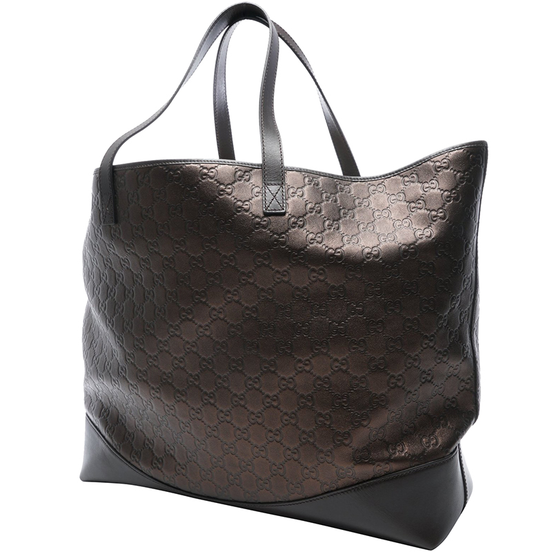 

Gucci Bronze Guccissima Leather Margaux Soft Tote, Brown