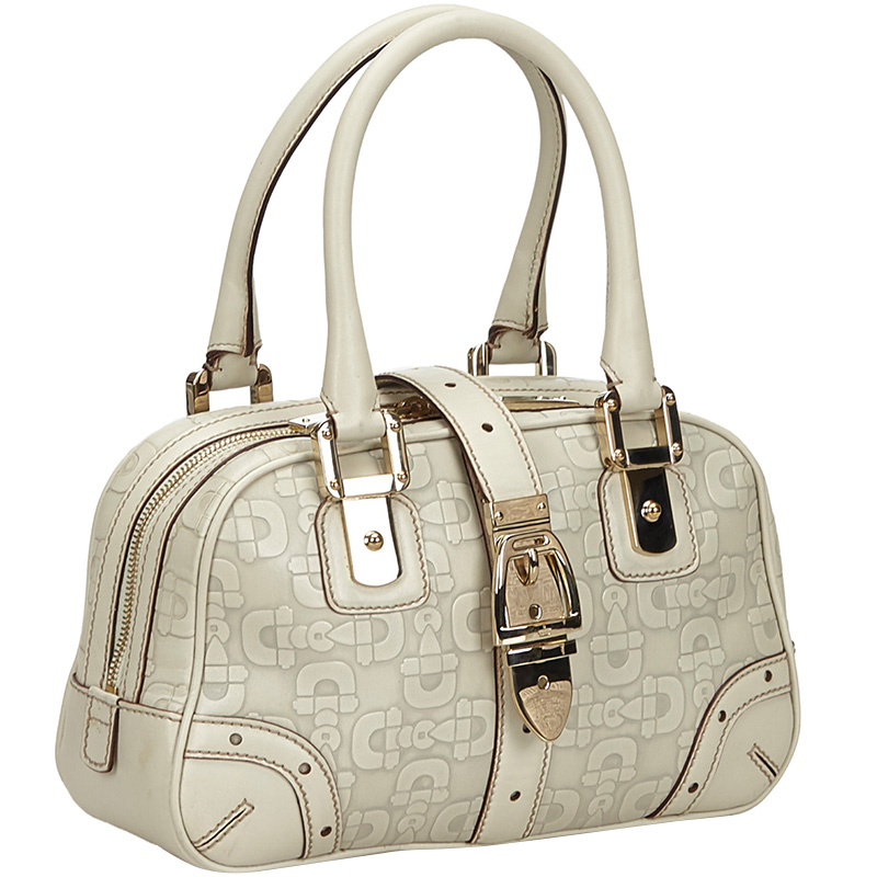 

Gucci White Leather Horsebit Everyday Bag