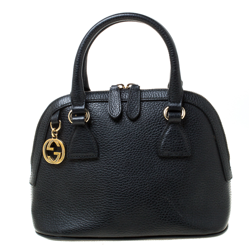 Pre Owned حقيبة غوتشي 2 واي كونفرتيبل جلد حُبيبي سوداء