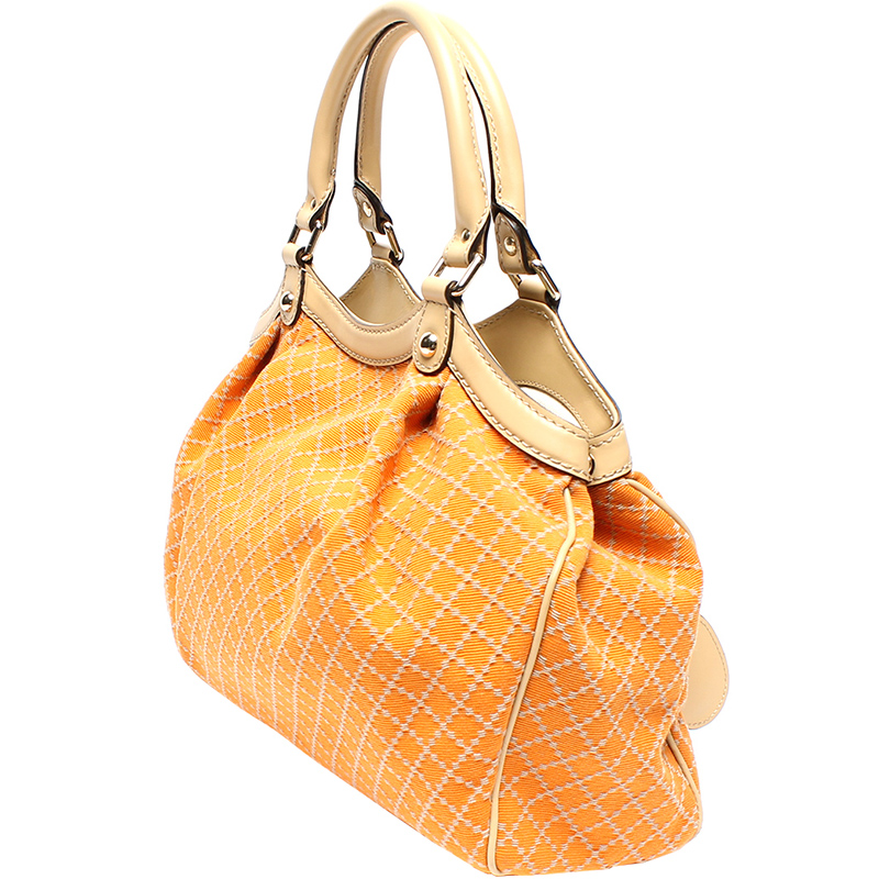 

Gucci Orange Diamante Canvas Medium Sukey Hobo