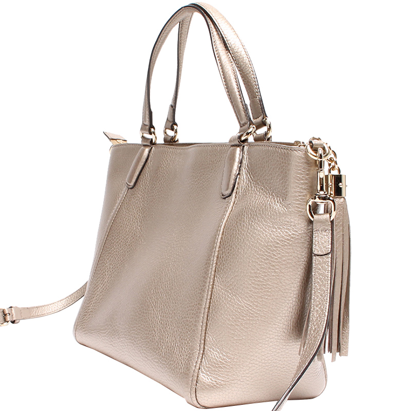 

Gucci Silver Pebbled Leather Soho Tote
