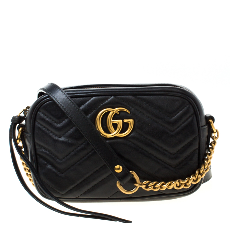 Gucci Black Matelasse Leather Mini GG Marmont Camera Bag Gucci | TLC