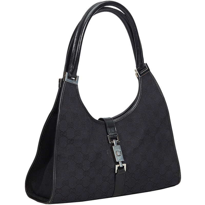 

Gucci Black GG Canvas Jackie Handbag