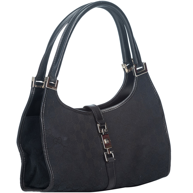 

Gucci Black GG Canvas Jackie Shoulder Bag