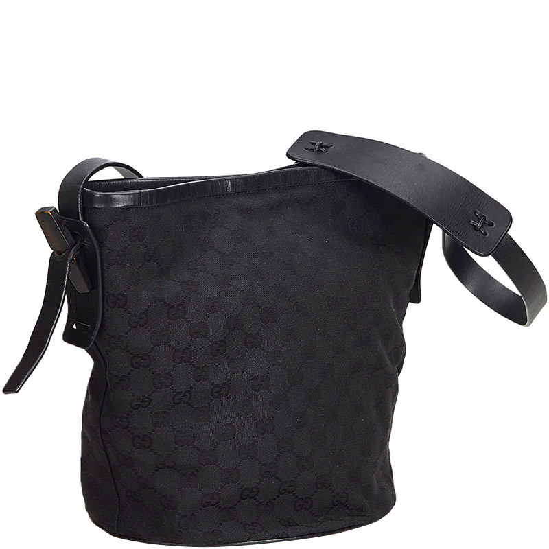 

Gucci Black GG Canvas Shoulder Bag