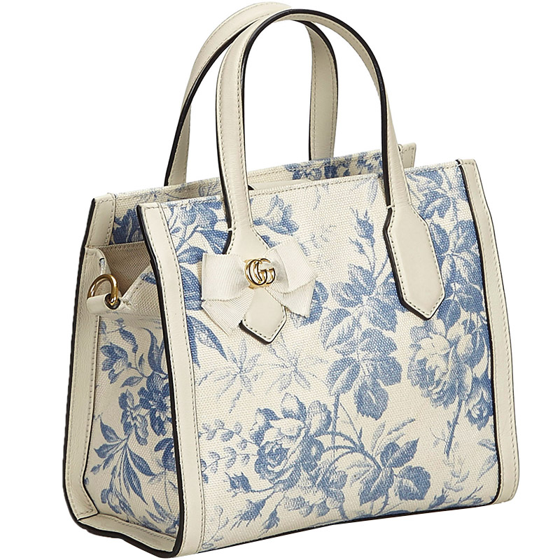 

Gucci White/ Blue Canvas Herbarium Satchel