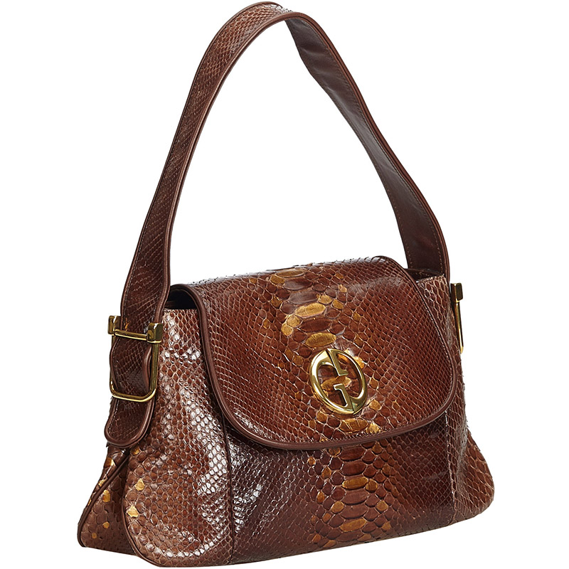 

Gucci Brown Python Leather Shoulder Bag