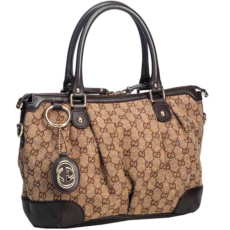 

Gucci Brown/Beige GG Canvas Sukey Satchel