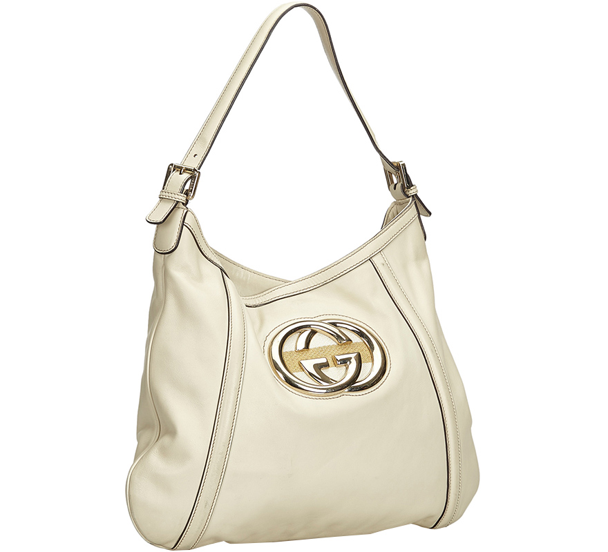 

Gucci White Leather Britt Hobo Bag
