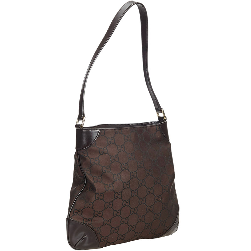 

Gucci Dark Brown GG Nylon Shoulder Bag