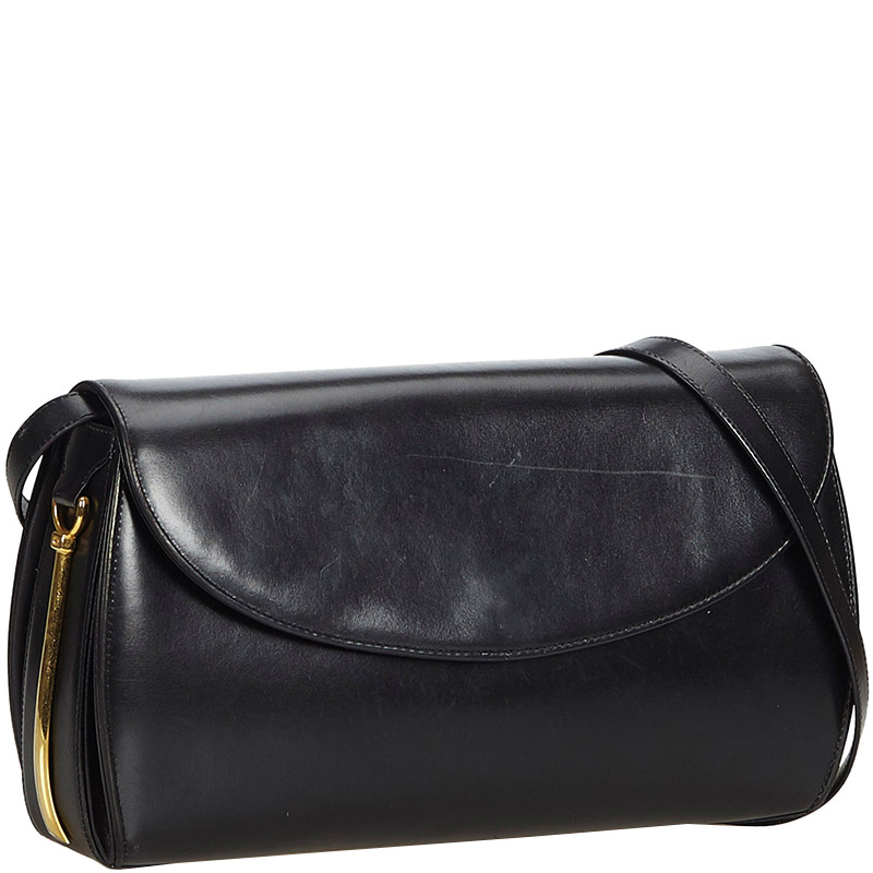 

Gucci Black Leather Vintage Flap Crossbody Bag