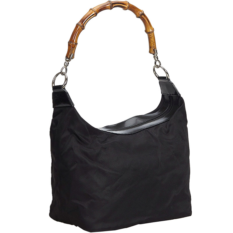 

Gucci Black Nylon Bamboo Shoulder Bag