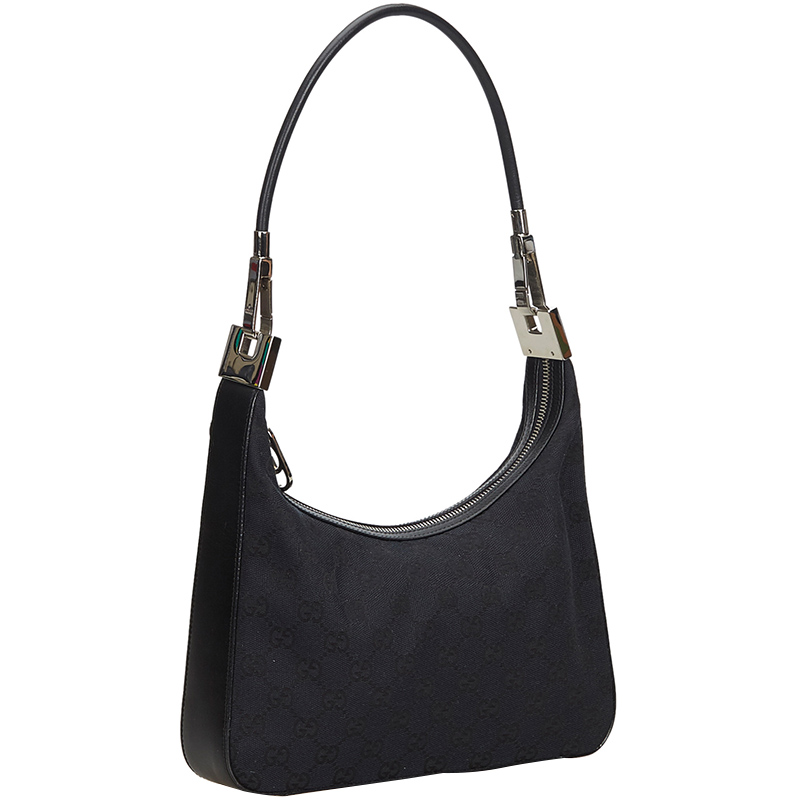 

Gucci Black GG Canvas Shoulder Bag