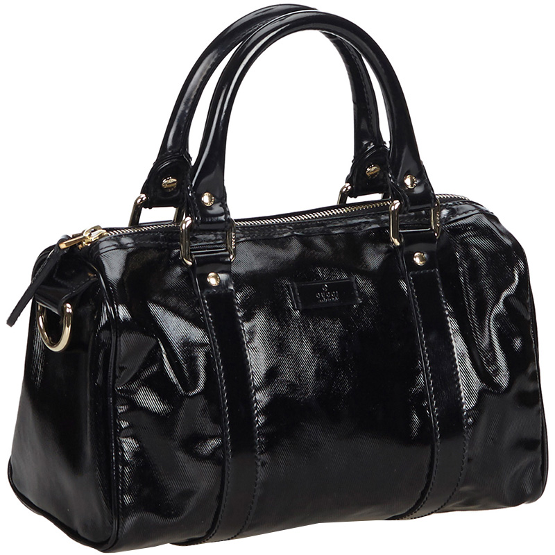 

Gucci Black Patent Leather Boston Bag