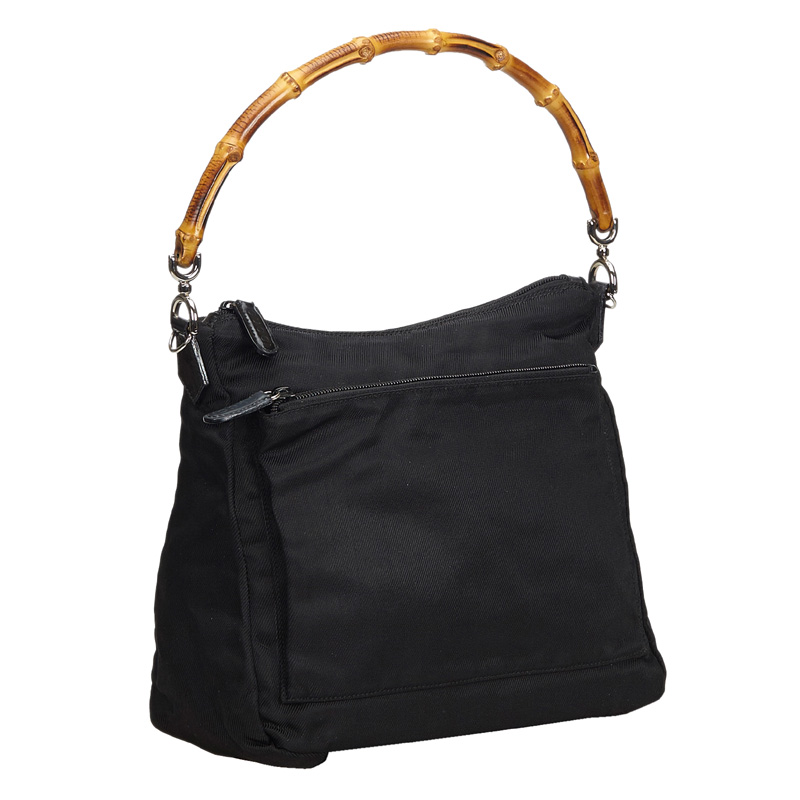 

Gucci Black Nylon Bamboo Handle Bag