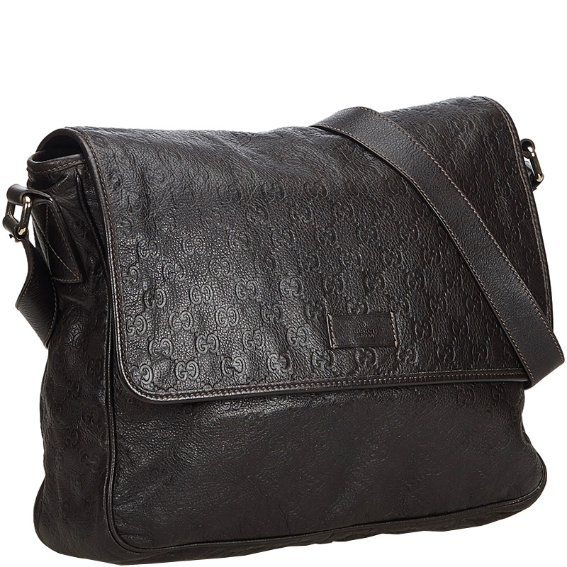 

Gucci Black Guccissima Leather Messenger Bag