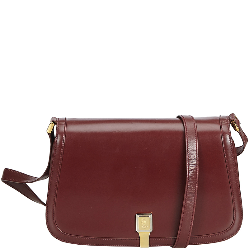 Pre-owned Gucci Burgundy Leather Shoulder Bag | ModeSens
