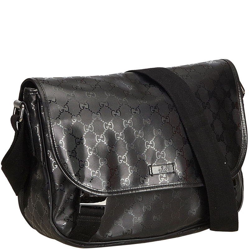 

Gucci Black PVC Guccissima Imprime Messenger Bag