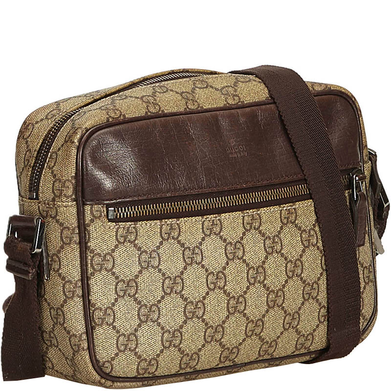 

Gucci Brown/Beige PVC Leather Guccissima Crossbody Bag