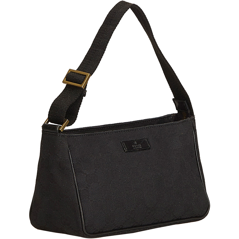 

Gucci Black Guccissima Canvas Baguette Bag